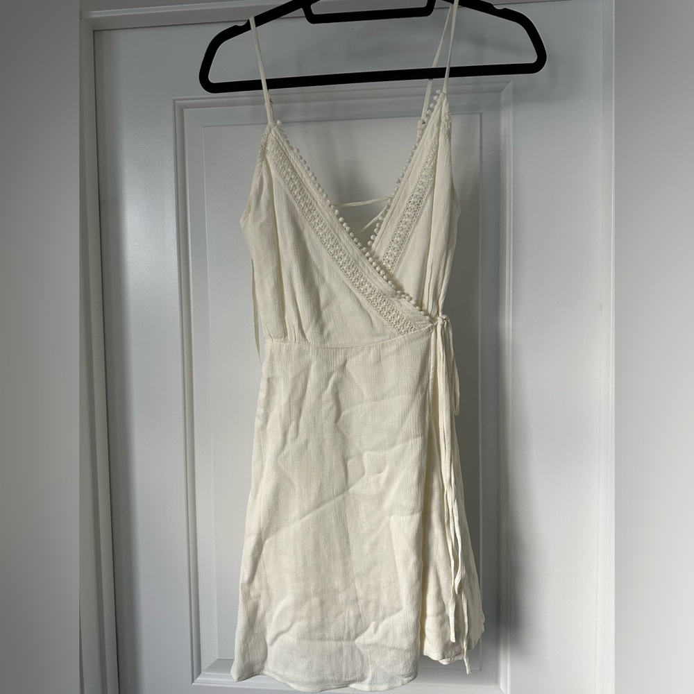 Lulu cream wrap dress